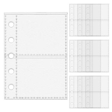 Imagem de Protetores de folha de fichário transparente – Capas para fichário M5 com 5 anéis | Capas de cartão transparentes para fotos, esboçadores, recibos, bilhetes, adesivos, escritório, escola, papelaria