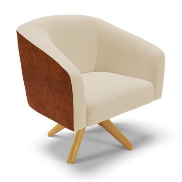 Imagem de Poltrona Decorativa Giratória MA30 Stella Nozes/Linho D03 - D'Rossi