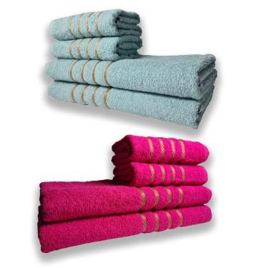 Imagem de 2 Jogos De 4 Toalhas 4 Banho 4 Rosto Montreal 100% Algod?o Vd+rs