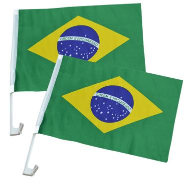 Imagem de Bandeira Brasil Carro 30 X 40 Cm 2 Unidades