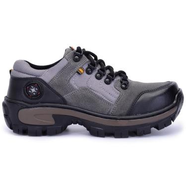 Imagem de Tênis Masculino Adventure De Couro Dia a Dia Trekking Reforçado Palmilha Conforto-Masculino