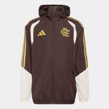 Imagem de Jaqueta Flamengo 26/27 Chuva Adidas Masculina, Marrom, GG