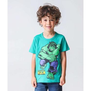 Imagem de Camiseta Infantil Manga Curta Hulk Marvel Tam 4 a 10-76114, 10, Verde