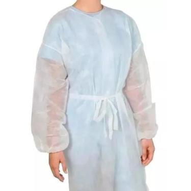 Imagem de Avental Descartável Tnt Manga Longa 20 Gr Anvisa Pacote C/10 - Avental