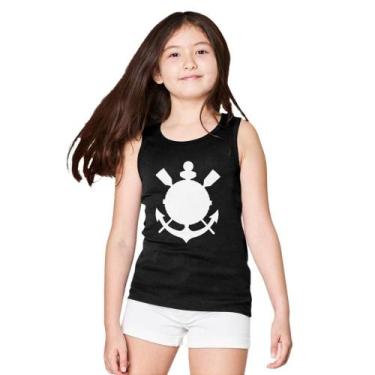 Imagem de Camiseta Infantil Corinthians Regata Preta Stamp Oficial, Preto, Tam 3