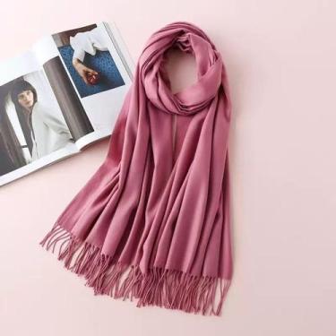 Imagem de Anti-pilling cachecol feminino de inverno com 180g Cor:RoxoQUANTIDADE: