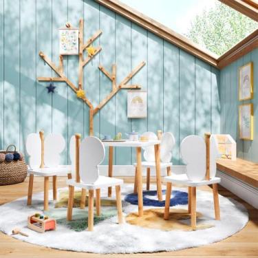 Imagem de Conjunto Mesinha Infantil Quatro Cadeirinhas Hora de Brincar, Natural,
