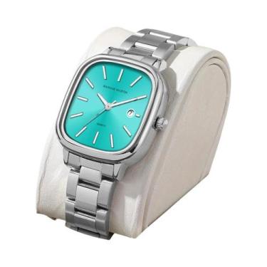 Imagem de Relógio De Quartzo Masculino Com Pulseira De Aço Inoxidável Prata E Pr