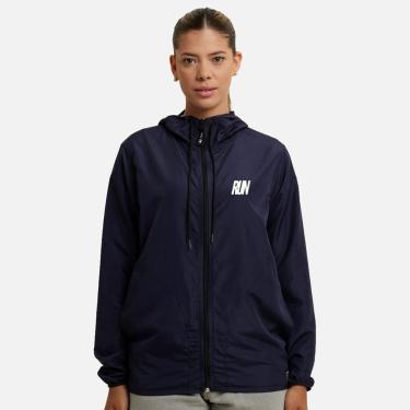 Imagem de Jaqueta Corta Vento Impermeável Feminina Azul Marinho WSS Run Minimalist-Feminino