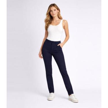 Imagem de Calça Social Feminina Em Bangaline Sea Surf Azul, M, Azul