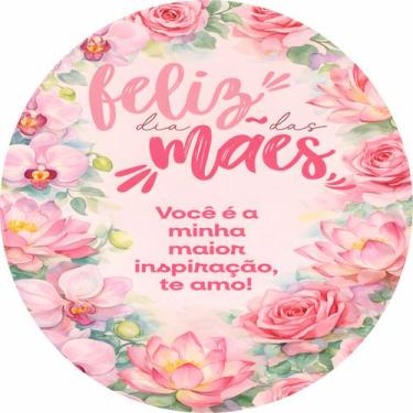 Imagem de Painel Redondo de Tecido Sublimado Feliz Dia das Mães Variados 150x150