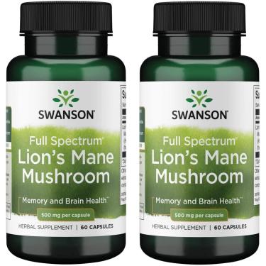 Imagem de Suplemento Swanson Lion'S Mane Mushroom 500 Mg 60 Cápsulas X2-Unissex