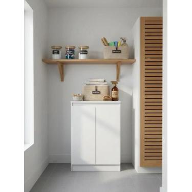 Imagem de Armário mutiuso duas portas para lavanderia com 2 portas e prateleiras
