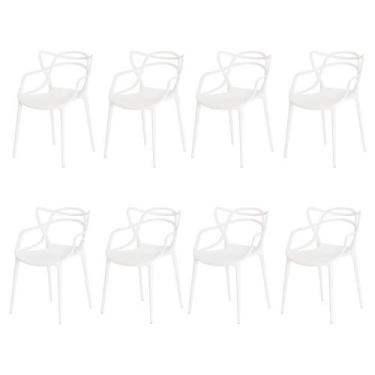 Imagem de Kit 8 Cadeiras Allegra Branca Sala Cozinha Jantar - WAW DESIGN