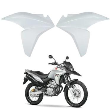 Imagem de Par Carenagem Lateral Aleta Guia Ar Aba Asa Tanque Branco Andes Honda 
