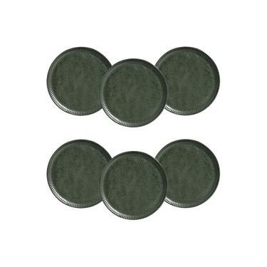 Imagem de Conjunto de Pratos de Sobremesa Porto Brasil Linhas Greenery 21,5cm - 6 Peças