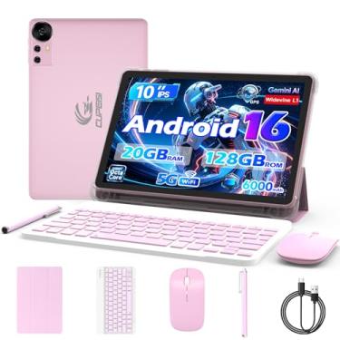 Imagem de CUPEISI tablet Android 15 de 10 polegadas, 20 GB de RAM+128 GB de ROM/2 TB expansível para tablet PC, 2 em 1 com teclado, CPU HD de quatro núcleos de 2,0 GHz, certificado pelo Google 5G WiFi 6 BT 5.0