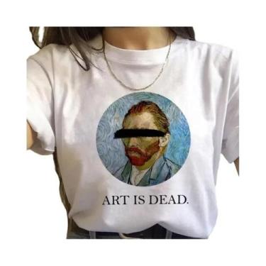 Imagem de Camiseta Feminina Vintage Dos Anos 90 Harajuku Van Gogh Com Pintura a 