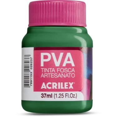 Imagem de Tinta PVA Fosca para Artesanato Verde Musgo 37ML Caixa com 12 - Acrile