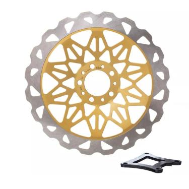 Imagem de Disco de Freio Dianteiro GP7 Honda CG 150 2009 a 2015 Over Size 320MM Dourado G&P