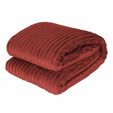 Imagem de Manta Canelada Microfibra Queen Inverno Exclusiva Terracota