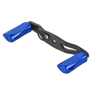 Imagem de Keenso Alça plana de balancim duplo, alça de carretel de perfil baixo, ferramenta de pesca de substituição, puxadores de cabo de carretel de pesca antiderrapante, cabo de molinete giratório (azul)