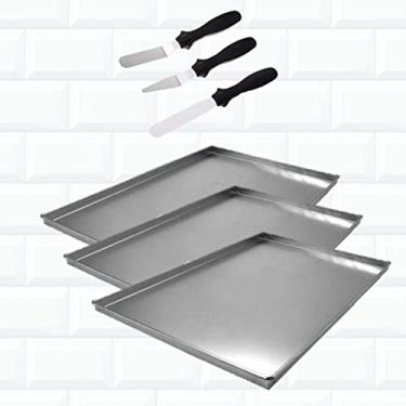 Imagem de Kit Confeiteiro Formas Rocambole Bolo De Rolo + 3 Espátulas