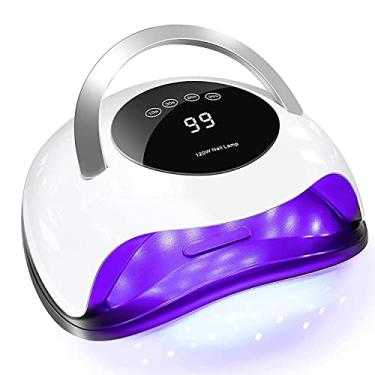 Imagem de Lâmpada de unhas de LED UV de 120 W, secadora de unhas rápida, 36 luzes para esmalte de gel, luz profissional de cura de unhas com 4 temporizadores, sensor automático e alça portátil, para unhas, unhas dos pés, casa e salão de beleza