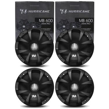 Imagem de 2 Pares Alto Falante Midbass Hurricane Pro MB600 6" Polegadas 1000W RMS Bobina Sim...