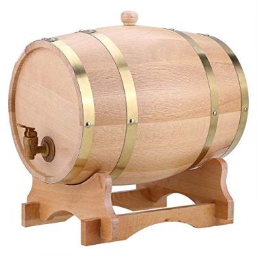 Imagem de Barril de carvalho, barril de carvalho de 1,5/3/5/10 litros Barril de vinho de madeira de carvalho vintage para cerveja Whiskey Rum Port (10L)
