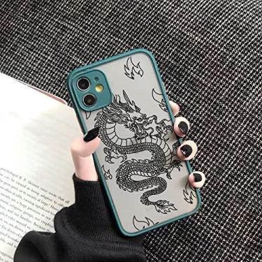Imagem de Capa de telefone com padrão animal dragão fashion para iphone 13 12 11 pro max x xs xr 8 7 6 plus capa dura transparente bolsa fosca, estilo 3, para iphone 12 pro