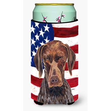 Imagem de (Tall Boy) - USA American Flag with German Shorthaired Pointer Tall Boy Beverage Insulator Beverage Insulator Hugger