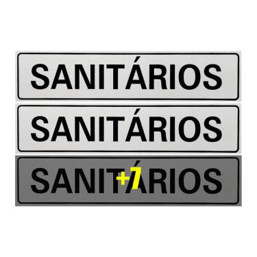 Imagem de Combo 10 Placas De Sinalização Sanitários 30x7 Acesso - B-502 F9e