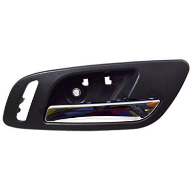 Imagem de PT Auto Warehouse GM-2546MA-FR – Maçaneta interna interna, caixa preta (ébano) com alavanca cromada – com orifício de assento aquecido, lado do passageiro dianteiro