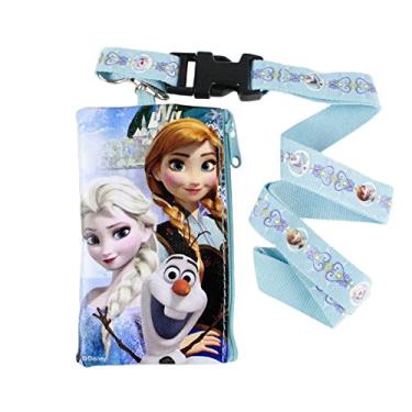 Imagem de Disney Bolsa carteira azul congelada com cordão-Elsa, Anna e Olaf