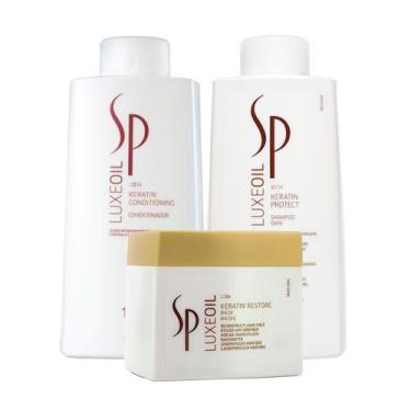 Imagem de Kit Sp Luxeoil Shampoo 1L + Condicionador + Mascara Wella
