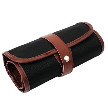 Imagem de Estojo de lona com 48 furos para enrolar caneta, lápis, pincel, suporte para esboços, porta-lápis, lápis de carvão, bolsa de enrolar para pintor, artista, preto