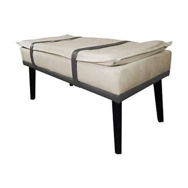 Imagem de Puff Decorativo com Cinto Cinza Suede Cores - DS Estofados