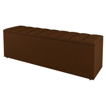 Imagem de Calçadeira Baú Casal Cora 140Cm Suede Terracota