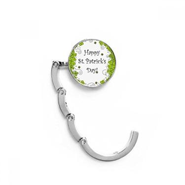 Imagem de Trevo de quatro folhas da Irlanda, gancho de mesa Happy St.Patrick's Day, gancho decorativo de extensão dobrável