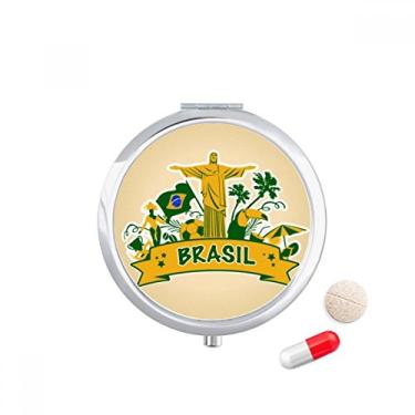 Imagem de Porta-comprimidos de papagaio Corcovado Brasil com suporte de futebol