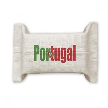 Imagem de Bolsa de linho de algodão com nome da bandeira de Portugal