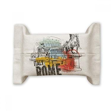 Imagem de Bolsa de linho de algodão e linho com paisagem de cinema romano da Itália
