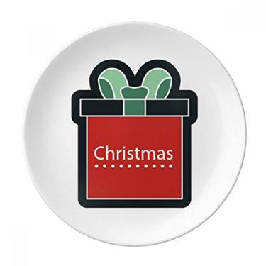 Imagem de Prato de Natal com ícone de desenho animado decorativo de porcelana Salver louças de jantar