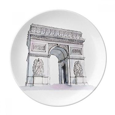 Imagem de Prato decorativo de porcelana Salver Prato de jantar Arc De Triomph em Paris França