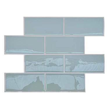 Imagem de Pastilha Adesiva Resinada Metrô Névoa Kit 1m² Rejunte Branco