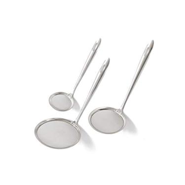 Imagem de Cook Pro Escumadeiras de malha de aço inoxidável com colher de malha fina, conjunto de 3