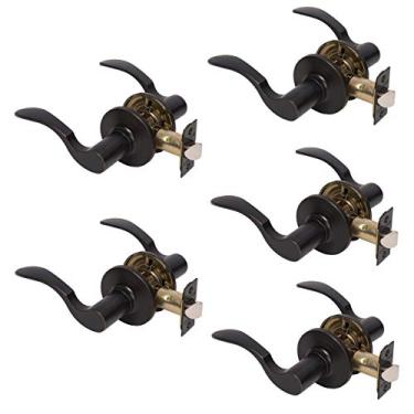 Imagem de Dynasty Hardware MON-82-12P Monterey conjunto de passagem, leo envelhecido polido bronze, pacote de empreiteiro, Pacote com 5