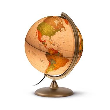 Imagem de Globo Terrestre Discovery Creation 30cm Iluminado | Tecnodidattica | Cartografia Politica Estilo Antigo | Textos em português do Brasil | Diâmetro: 30 cm