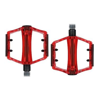 Imagem de YIJU Pedais de bicicleta 2 peças Pedais de bicicleta, pedal ultraleve e durável, pedais de ciclismo para bicicletas adultas, Vermelho